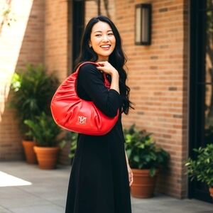 Badgley Mischka Vibrant Red Hobo Bag